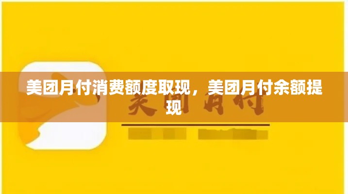 美团月付消费额度取现，美团月付余额提现